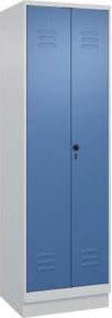 C+P PSA Doppel-Spind Classic PLUS mit Sockel, 2 Abteile, Lichtgrau und Fernblau, Stahlkonstruktion mit Sicherheits-Drehriegel, H x B x T: 195 x 60 x 50 cm - Bild 1