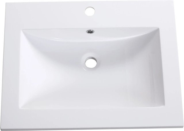 Sanotechnik Waschbecken Stella aus Mineralguss in Weiß, Breite: 60 cm, Tiefe: 46 cm, Höhe: 16 cm - Bild 1