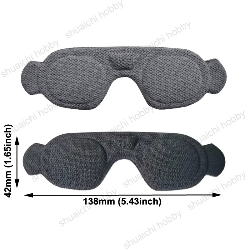 Walksnail Avatar HD Goggles X Frontplatten Polster Schwamm Augenmaske und Linsenschutz in Grau mit verstellbarem Kopfband 380-520mm - Bild 2