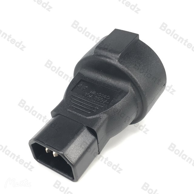 Bolantedz Stromadapter IEC 320 C14 Stecker auf Schuko Buchse in Schwarz - Bild 1