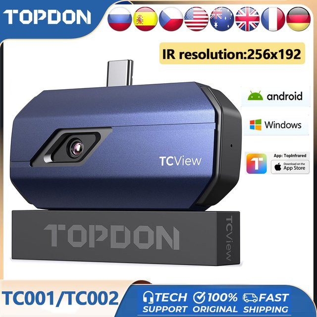 TOPDON TC001/TC002/TC002C DUO Wärmebildkamera mit 512x384 Super-Auflösung und 256x192 IR-Auflösung inklusive Videoaufzeichnung - Bild 1