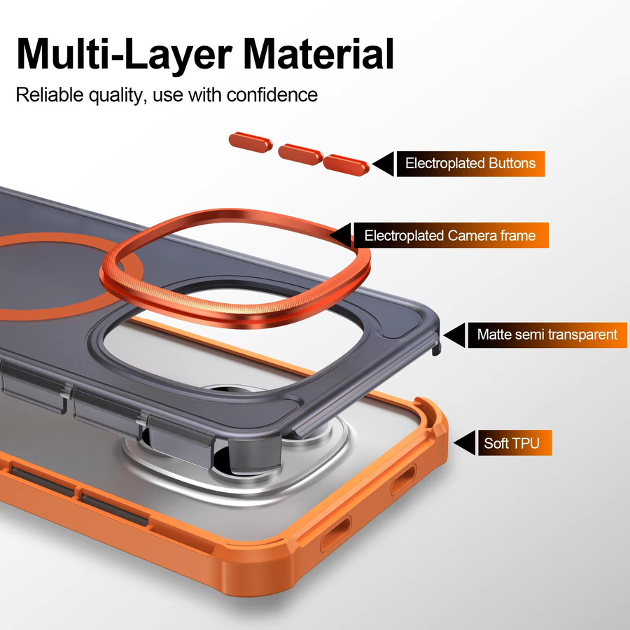 Stoßfeste magnetische Handyhülle für Xiaomi Redmi Note 15 Pro+ 5G und Redmi Note 15C in Rot, matt und MagSafe kompatibel - Bild 6