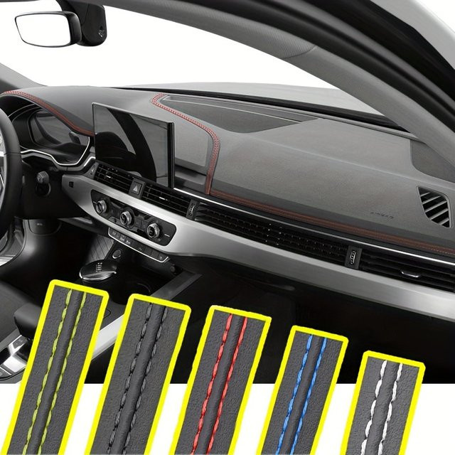 CHYIEER PU Leder Auto Zierleiste Universal DIY Flexibles Dashboard Moulding Trim Dekorations-Set Selbstklebend - Bild 1