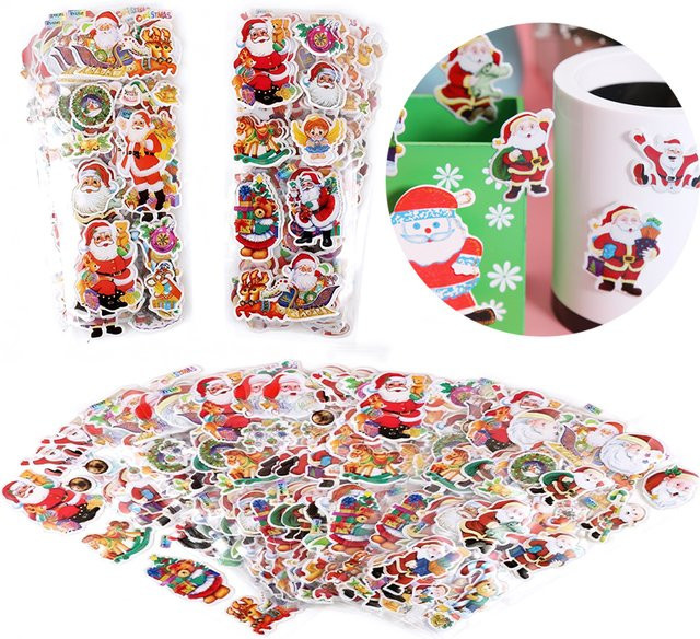 ZYF 3D Weihnacht Aufkleber Set mit Cartoon Santa Claus Motiven in Mehrfarbig für DIY Dekorationen und Schreibwaren - Bild 1