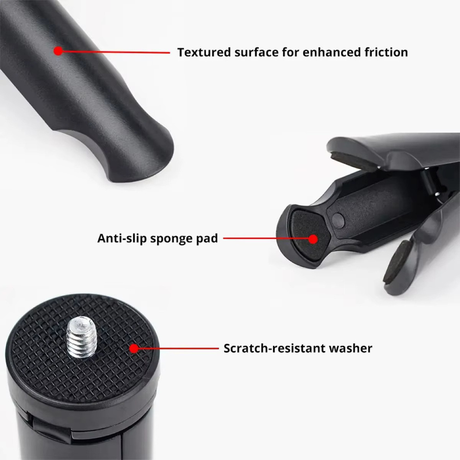 DJI Mini-Stativ für Osmo Pocket 3/4 mit 1/4-Zoll-Schraube und schwarzer Silikonbasis, tragbarer rutschfester Ständer für Vlog-Kameras - Bild 2