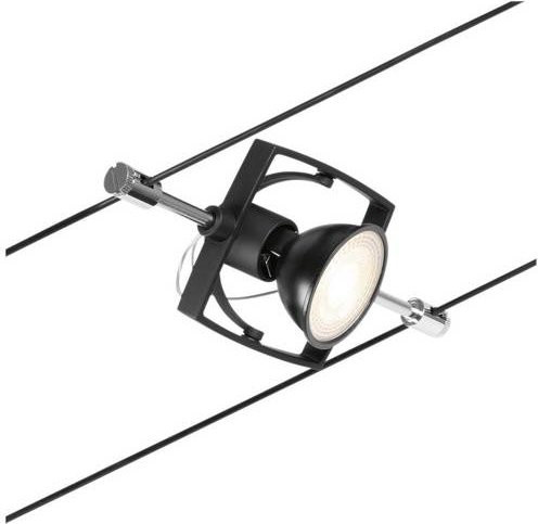 Paulmann Niedervolt-Seilsystem-Leuchte GU5.3 in Schwarz matt und Chrom aus Metall - Bild 1
