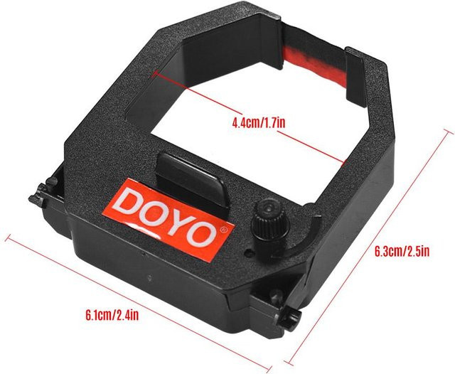 DOYO Farbbandkassette für Zeituhren in Rot und Schwarz mit einem Innendurchmesser von 4,4 cm - Bild 1