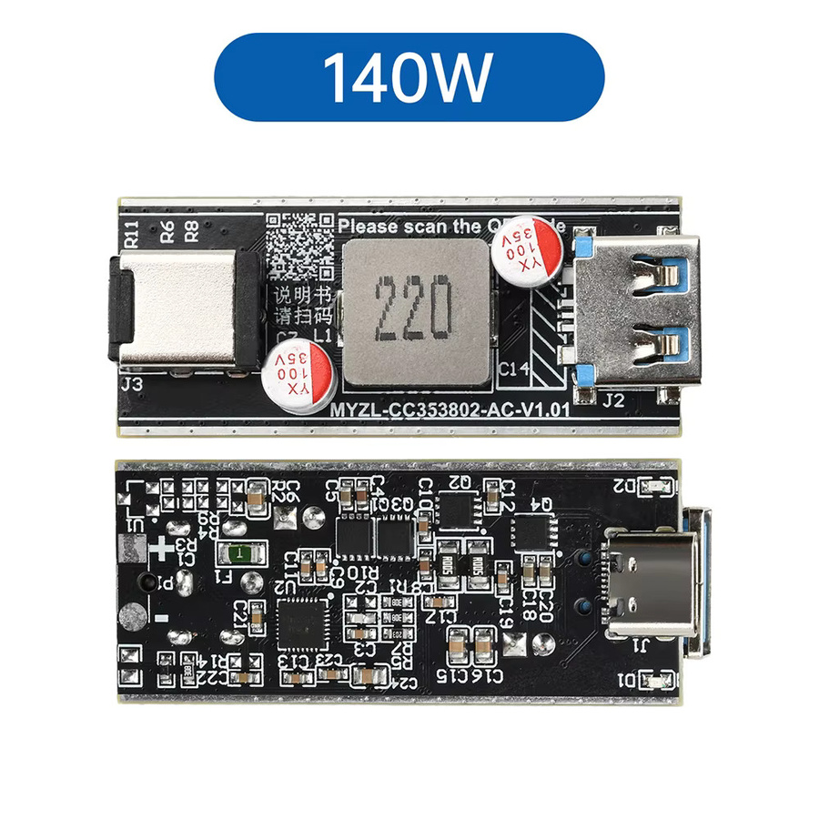 diymore Schnelllademodul PD140W/100W DIY Motherboard Desktop-Ladegerät Schwarz - Bild 4
