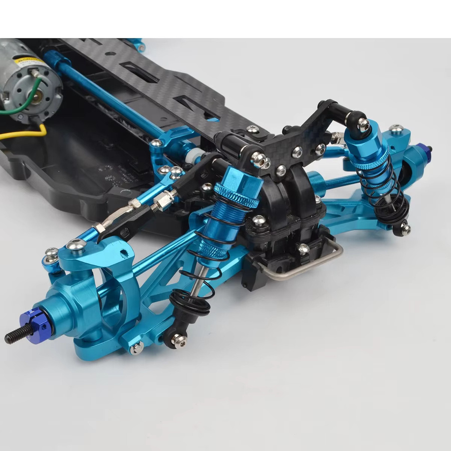 Tamiya TT-02B Chassis Upgrade Teile, Zubehör, Blau, Metall - Bild 3
