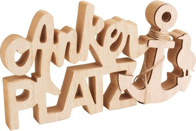 VBS Holz-Schriftzug Ankerplatz aus MDF-Holz in Beige für maritime Dekorationen, Breite: 23,5 cm, Höhe: 13,0 cm, Tiefe: 2,0 cm - Bild 1