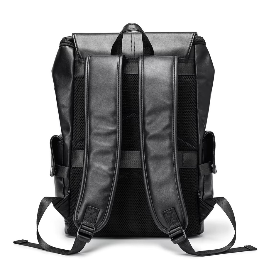 FANNYYEE Lederrucksack für Herren in Schwarz mit USB-C Anschluss und Fach für 14-Zoll-Laptop - Bild 6