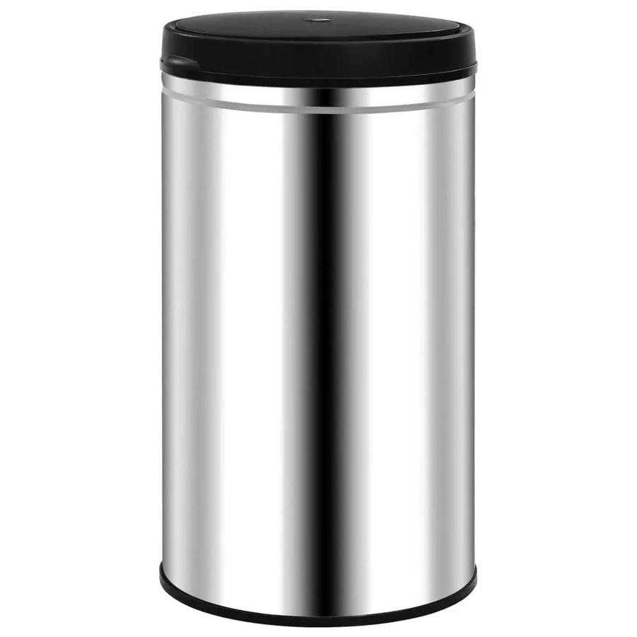 DELUKE Sensor Mülleimer 60L aus Edelstahl in Silber mit Automatik-Bewegungssensor und Klemmring, B/T/H: 36,0 x 36,0 x 66,0 cm - Bild 2
