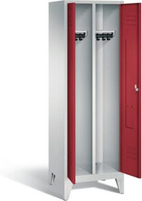 C+P Spind Classic mit Rubinrot Front und Lichtgrauem Korpus, H: 185 cm, B: 61 cm, T: 50 cm - Bild 1