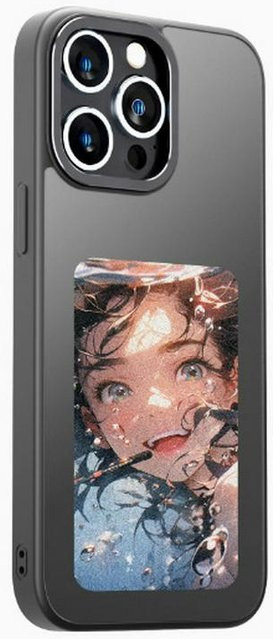 ElectroCN KI Smart E-Ink NFC Handyhülle mit anpassbarem Design und Sturzschutz für iPhone 13, iPhone 14 und iPhone 15 Serie, Farbe: Schwarz - Bild 1