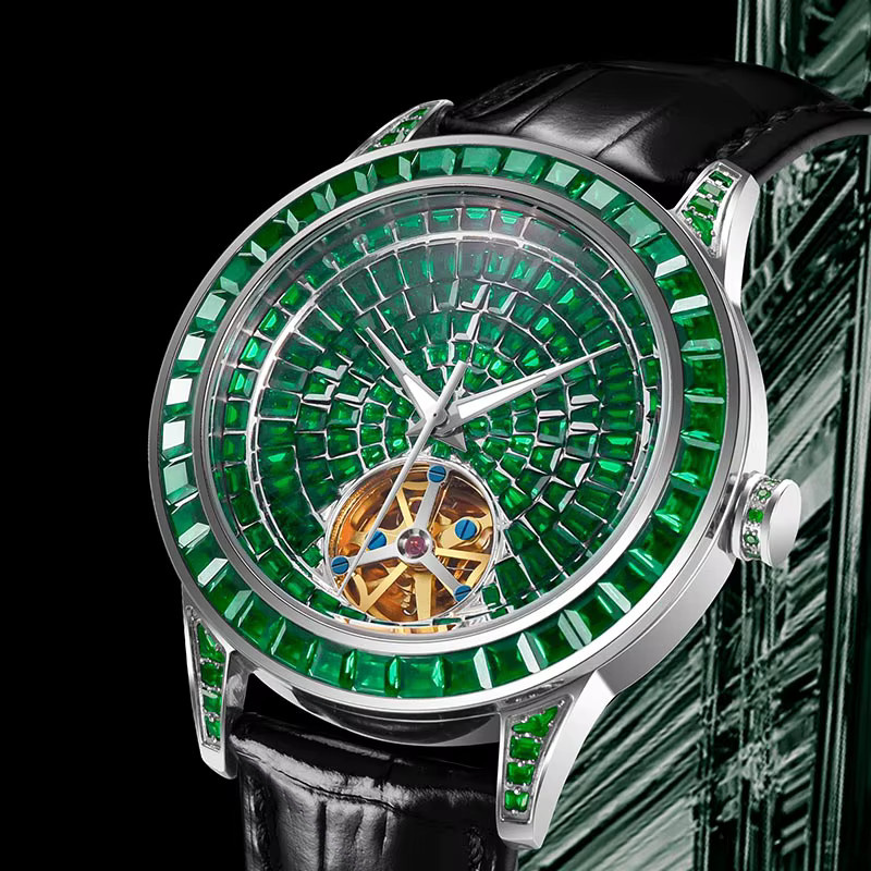 Neue Haemmer Armbanduhr, Automatik, Diamantbesetzt, Leder, Herren - Bild 2