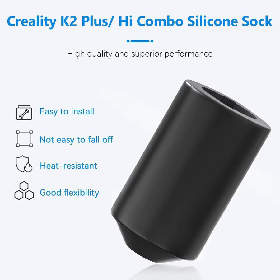 4er-Set Creality Silikon-Abdeckungen zur Heizblock-Isolierung für K2 Plus, K2 und K2 Pro Hotends in Schwarz - Bild 2