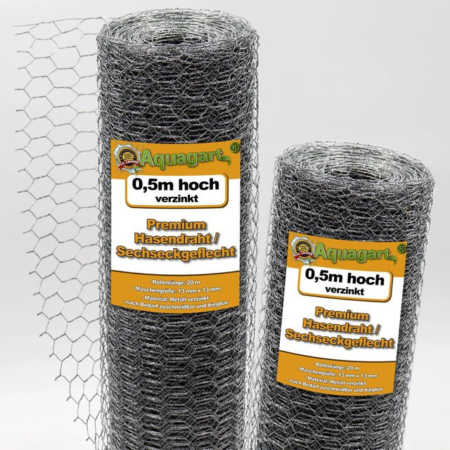 Aquagart Sechseckgeflecht Hühnerzaun und Kaninchendraht, 120 m, Höhe: 50 cm - Bild 2