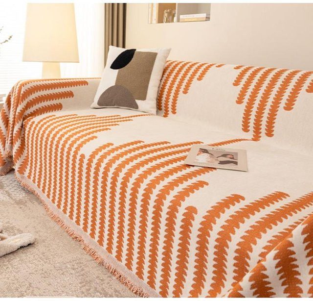 Universeller rutschfester Sofabezug aus Chenille mit Grafikmuster, B/B: 180 x 130 cm - Bild 1