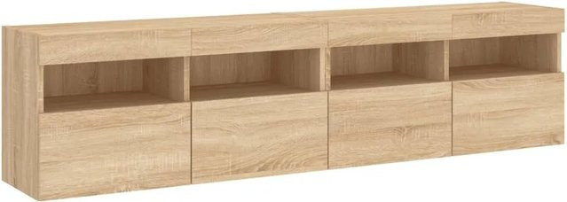 vidaXL TV-Wandschränke im 2er-Set mit LED-Beleuchtung, Sonoma-Eiche, B/T/H: 80 x 30 x 40 cm - Bild 1