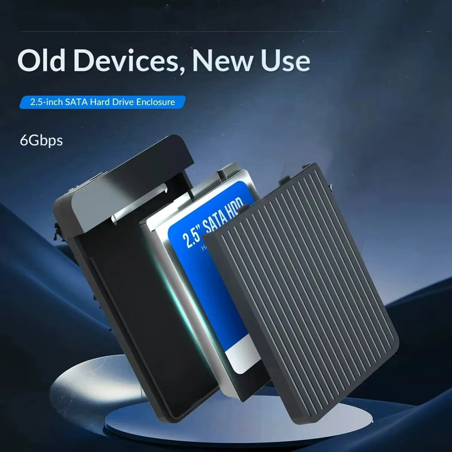 KEBIDU USB 3.0 HDD-Gehäuse für 2,5 Zoll SATA HDD und SSD, externes Festplattengehäuse mit 6 Gbit/s Hochgeschwindigkeit, Schwarz - Bild 3