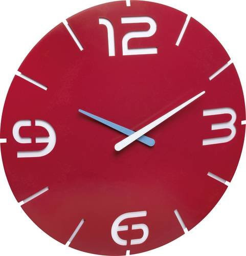 TFA Dostmann Quarz Wanduhr Klassik Rot Weiß Durchmesser: 35 cm - Bild 1