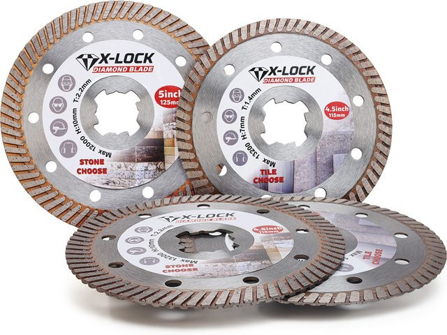 Casaverde Turbo Diamond Blade X Lock Trennscheibe Silber, Durchmesser: 125 mm, für Keramikfliesen, Schiefer und Granit - Bild 1