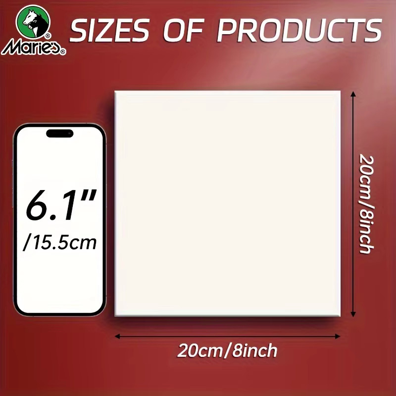 Marie’s Leere Leinwand zum Malen und Zeichnen, Weiß, B/B: 20,3 x 20,3 cm - Bild 3