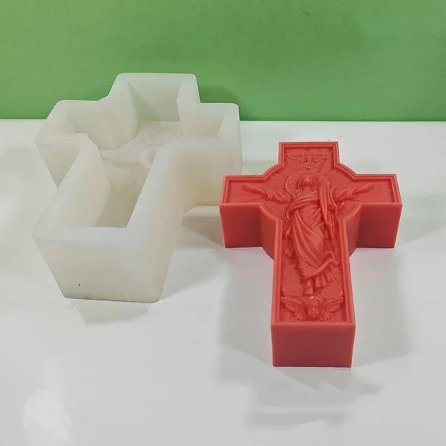 LONTL Silikonform für DIY Jesus Kreuz Statue und religiöse Dekoration aus Gips, Beton oder Harz - Bild 1