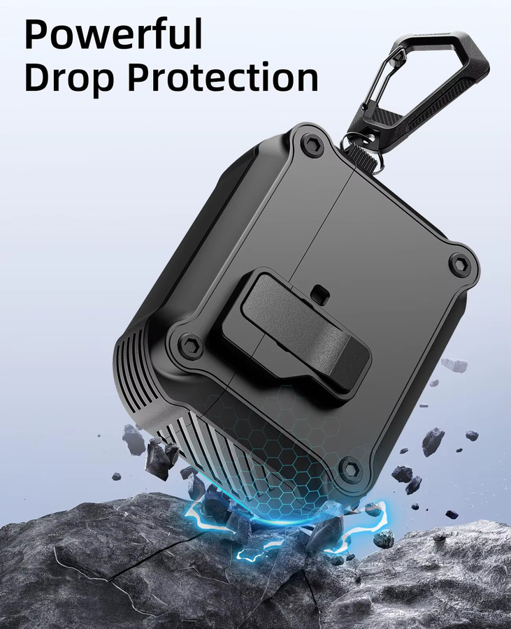 Schutzhülle für AirPods 4 und Pro 3 mit Secure Lock Clip und Pop-up-Schutz sowie Reinigungsset in Schwarz oder Weiß - Bild 3