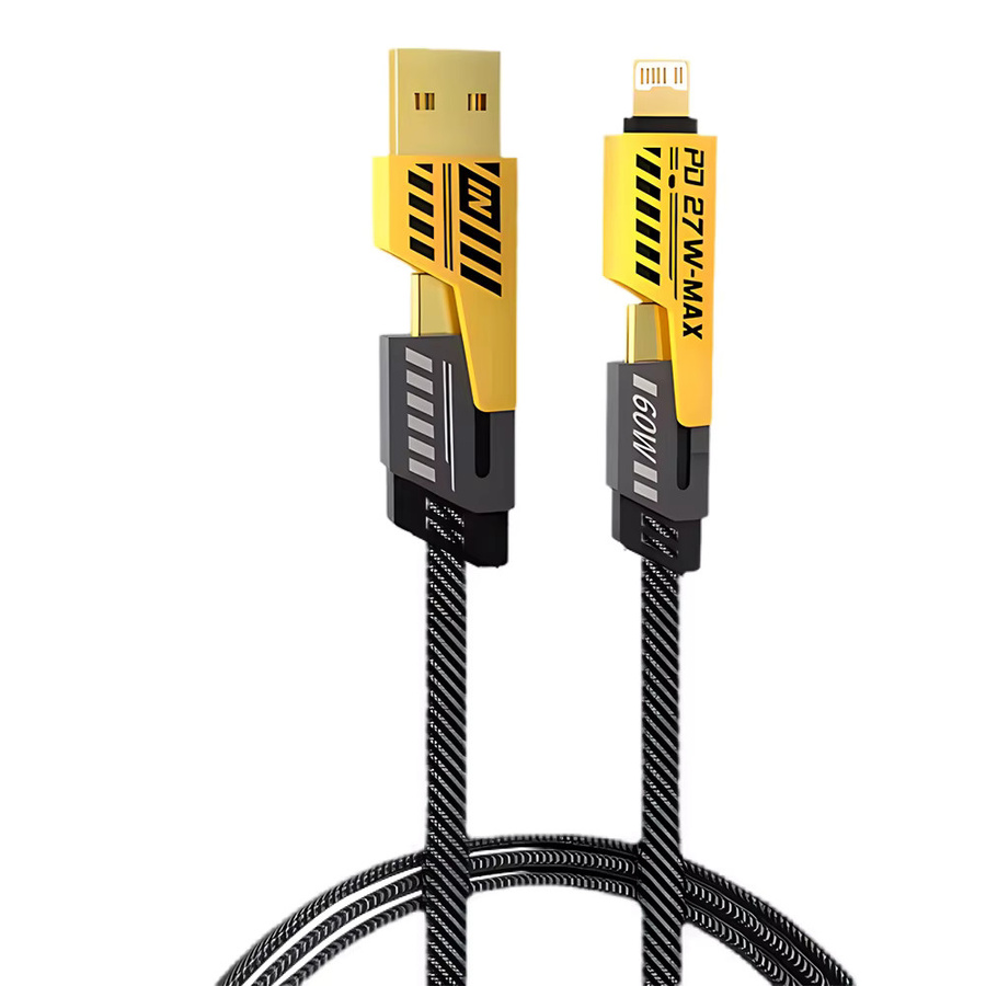 BESY Multi-USB Schnellladekabel mit USB-C und Micro-USB Anschlüssen, 240W/65W, Schwarz - Bild 2