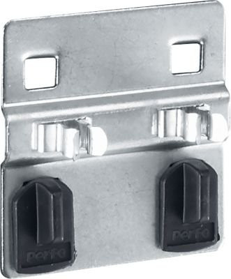 Bott Doppel-Werkzeugklemme Perfo, Ø 6-9 mm, drehbar, mit breiter Grundplatte, silber, Metall verzinkt, 5 Stück, B: 60 mm, T: 20 mm, H: 60 mm - Bild 1