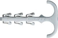 Fischer Steckfix plus Zwillingsschelle SF plus ZS 10 aus Nylon in Grau und Silber - Bild 1