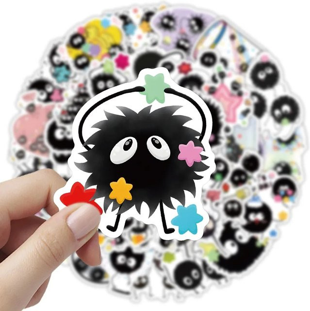 GOGOTU Ruß Sprites Aufkleber, Nette Elf Cartoon Aufkleber, 50-teiliges Set, multicolour - Bild 1