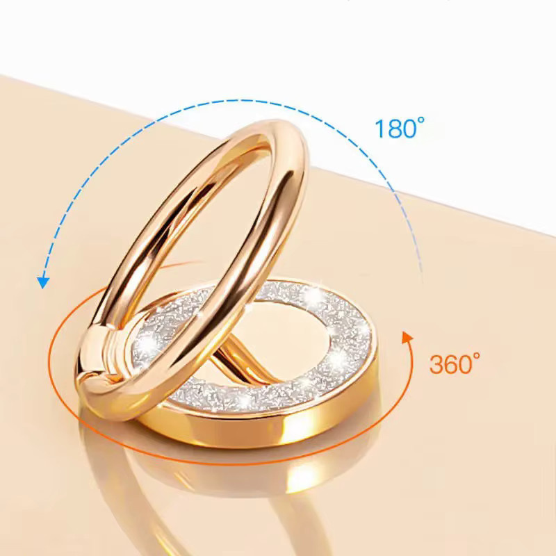 Bling Fingerring-Telefonhalter in Silber als modischer Handy-Ständer und tragbare Ringhalterung für Xiaomi und iPhone 14 15 - Bild 2