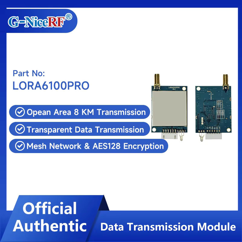 G-NiceRF LORA6100PRO Langstrecken-LoRa-Modul Set mit 1W Leistung, UART AES-Verschlüsselung, Mesh-Netzwerk und TTL/RS232/RS485 Schnittstelle, Blau - Bild 1