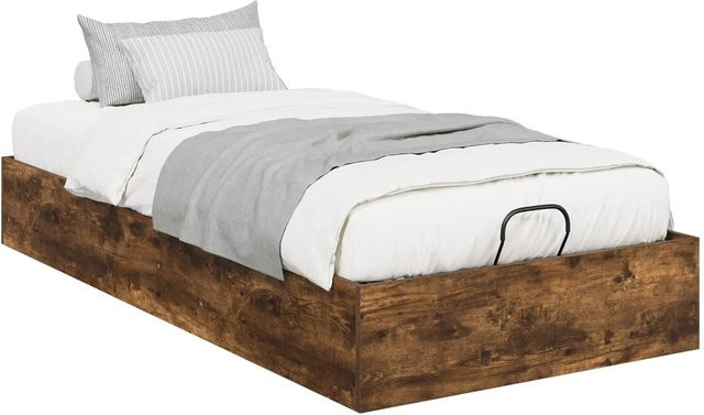 vidaXL Ottoman Bettgestell aus Holzwerkstoff in Raucheiche, Braun, B/T/H: 203 x 80,5 x 25 cm - Bild 1