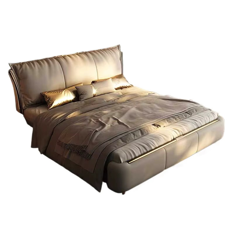 DUTRIEUX Modernes Polsterbett in Beige mit Lift-up-Funktion und Unterbettbeleuchtung, B/T: 150 x 200 cm - Bild 2