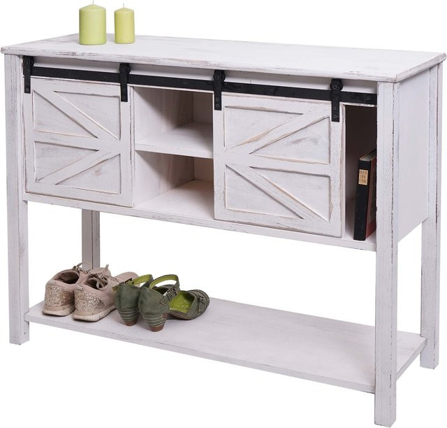 MCW Kommode MCW-D57 Sideboard im Shabby-Look Vintage, Weiß, B: 102 cm, H: 81 cm, T: 34 cm - Bild 1
