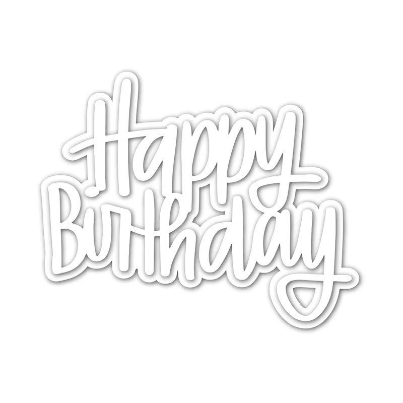 Silberne Metall-Stanzschablone für Scrapbooking und Handwerk mit Motiv für Geburtstag und Weihnachten - Bild 2