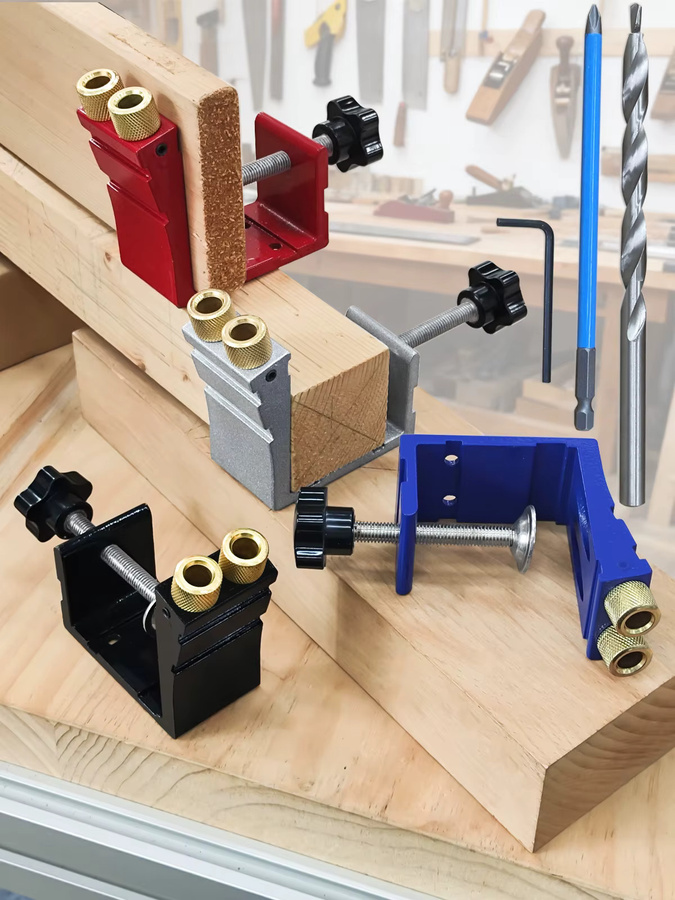 GDART Multitools Pocket Two Hole Jig Kit Holzbearbeitungs-Set mit Bohrer und Aluminium Punch Locator für DIY-Holzarbeiten - Bild 3
