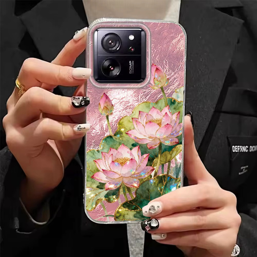 Handyhülle mit koreanischem Lotusblüten-Design für Xiaomi und Poco Modelle, Mehrfarbig - Bild 2