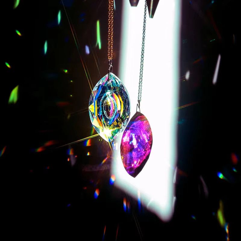 SMI Fine Kristallglas-Prisma-Anhänger in Multicolor, 10 Formen als Sonnenfänger-Zubehör und Regenbogen-Maker-Ornament zum Aufhängen - Bild 2