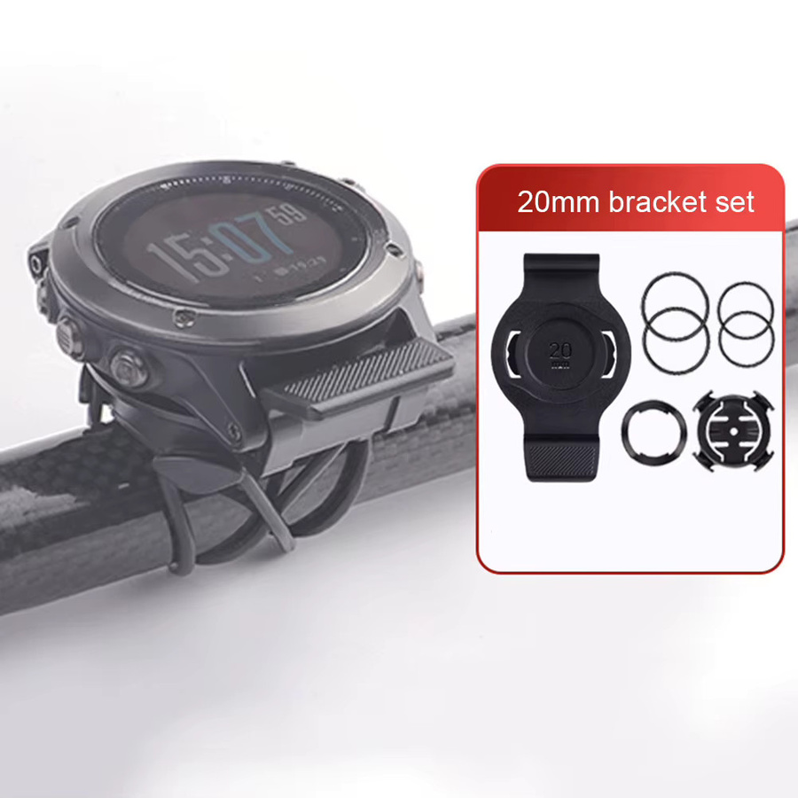 QuickFit Fahrrad-Stoppuhrhalterung für Garmin Fenix 3/5/6/7/MK2, MTB Fahrradcomputer-Halterung in Schwarz, passend für 20/22/26mm Lenker - Bild 3