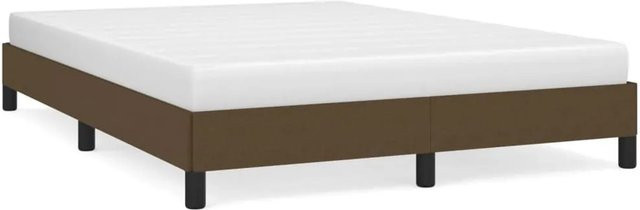 vidaXL Bettgestell aus Stoff in Dunkelbraun, B/T/H: 140 x 200 x 143 cm - Bild 1
