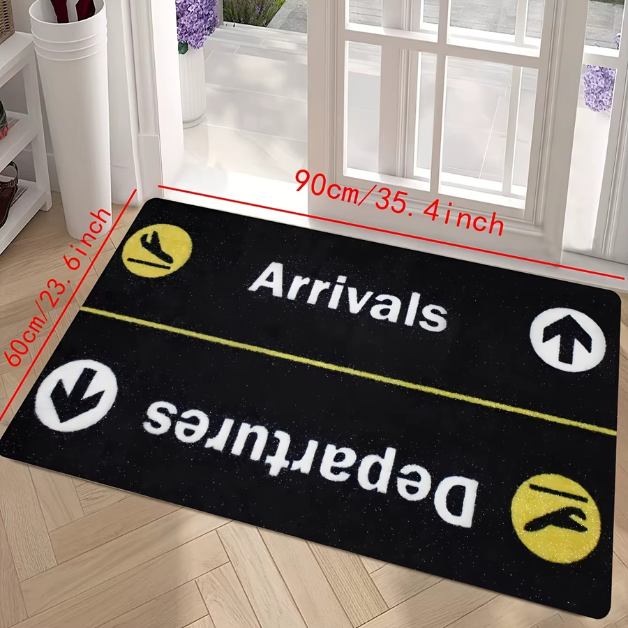 VIKAMA Fußmatte mit Flugthema in Schwarz, rechteckig, B: 60 cm, T: 40 cm, H: 1 cm - Bild 3