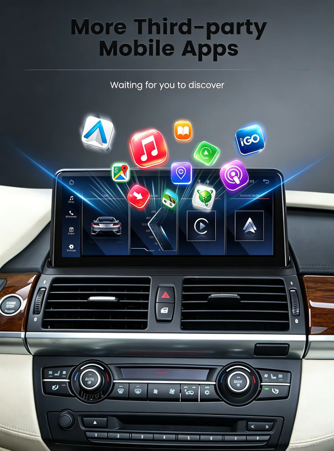 MEKEDE Linux Autoradio mit 10,25 Zoll QLED-Bildschirm für BMW X5 E70 und X6 E71, Stereo Multimedia-Player mit CarPlay, Android Auto, Bluetooth, GPS und WIFI, Schwarz - Bild 3