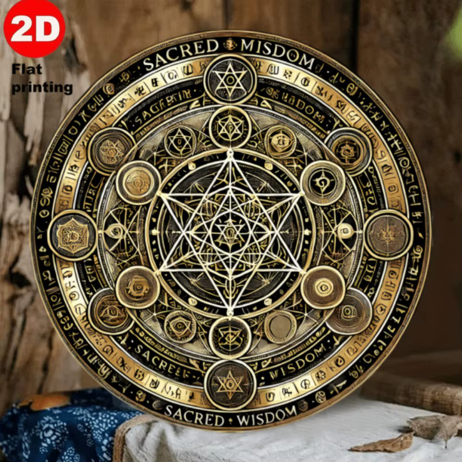 CIFBUY Metatron Messias Sonnenfänger Metall-Wandkunst aus Aluminium in Gold, geometrische Dekoration für Zuhause und Café - Bild 2