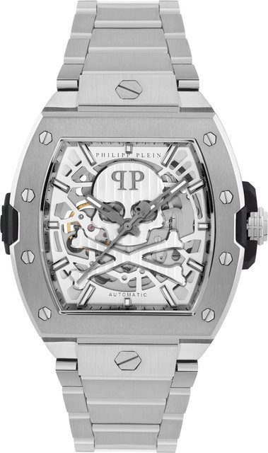 Philipp Plein Herrenuhr Automatik, Edelstahl, 44 mm, Silber, 5 ATM - Bild 1