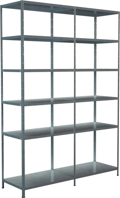 Schulte Regalwelt Steck-Grundregal verzinkt H 230 cm x B 160 cm x T 50 cm - Bild 1
