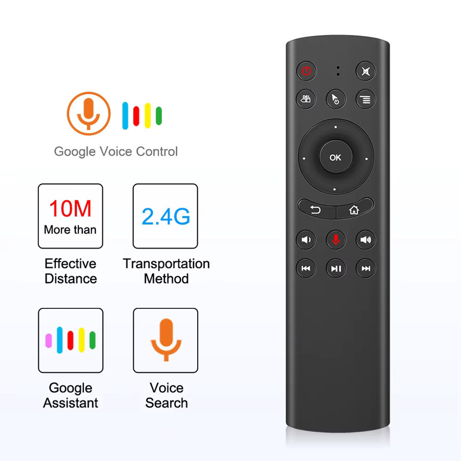 SkyBeats G20S PRO BT Gyro Smart Voice Fernbedienung, 2,4G kabellose Fly Air Maus mit IR-Lernfunktion für X96 Tanix Android TV Box, Schwarz - Bild 5